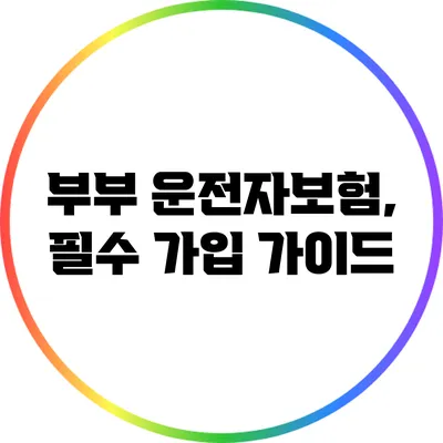 부부 운전자보험, 필수 가입 가이드