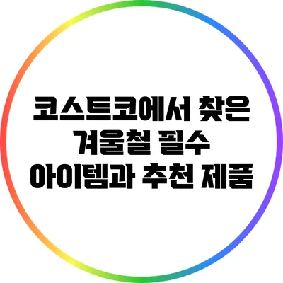 코스트코에서 찾은 겨울철 필수 아이템과 추천 제품