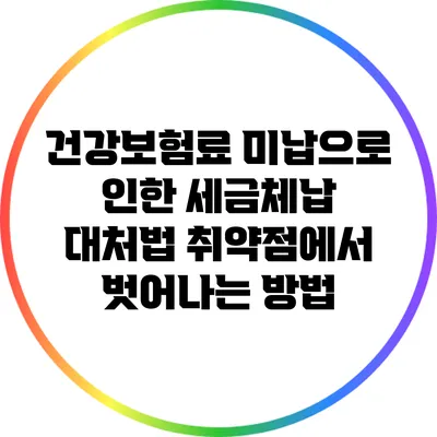 건강보험료 미납으로 인한 세금체납 대처법: 취약점에서 벗어나는 방법