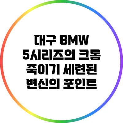 대구 BMW 5시리즈의 크롬 죽이기: 세련된 변신의 포인트