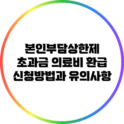 본인부담상한제 초과금 의료비 환급 신청방법과 유의사항