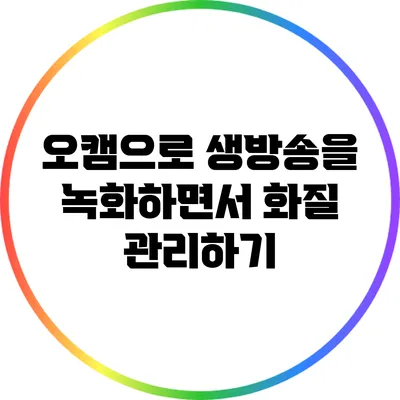 오캠으로 생방송을 녹화하면서 화질 관리하기