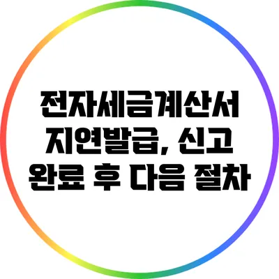 전자세금계산서 지연발급, 신고 완료 후 다음 절차