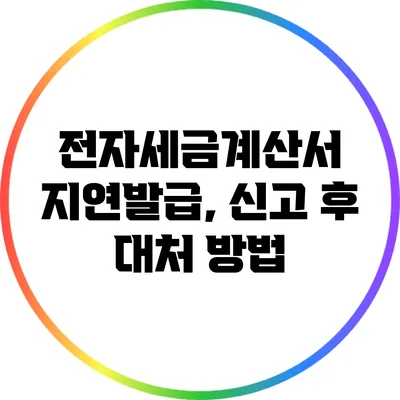 전자세금계산서 지연발급, 신고 후 대처 방법