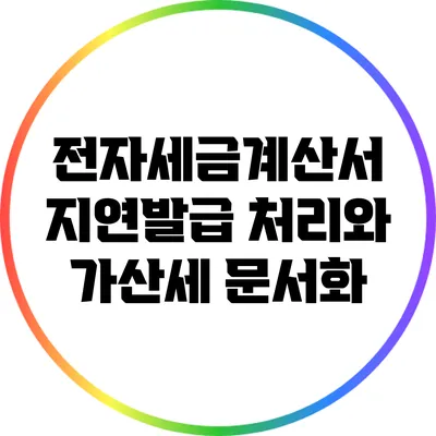 전자세금계산서 지연발급 처리와 가산세 문서화