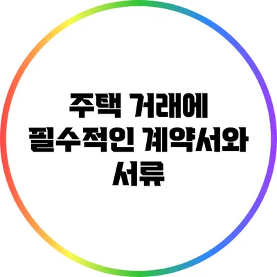 주택 거래에 필수적인 계약서와 서류