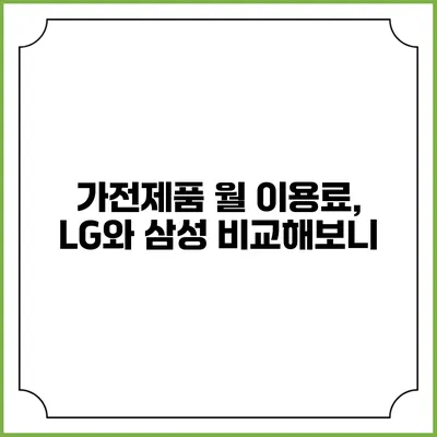 가전제품 월 이용료, LG와 삼성 비교해보니?