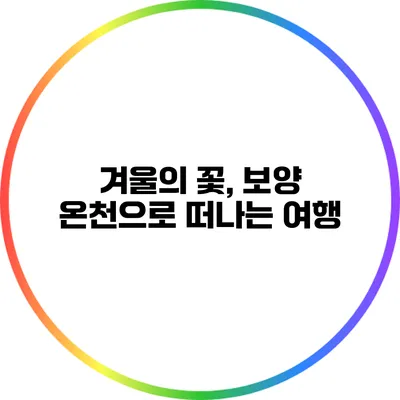 겨울의 꽃, 보양 온천으로 떠나는 여행