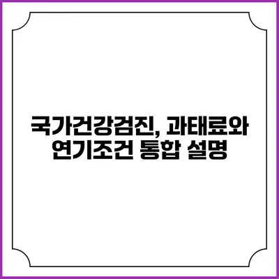 국가건강검진, 과태료와 연기조건 통합 설명