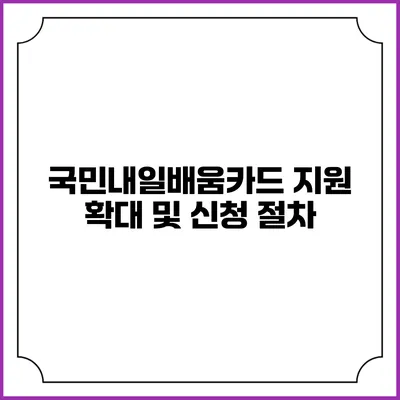 국민내일배움카드 지원 확대 및 신청 절차