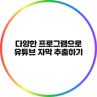 다양한 프로그램으로 유튜브 자막 추출하기