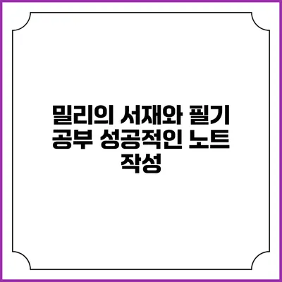 밀리의 서재와 필기 공부 성공적인 노트 작성