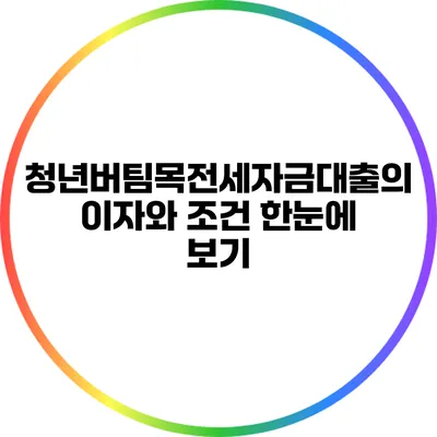청년버팀목전세자금대출의 이자와 조건 한눈에 보기