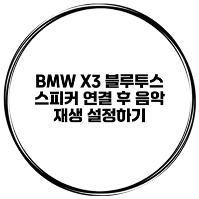 BMW X3 블루투스 스피커 연결 후 음악 재생 설정하기