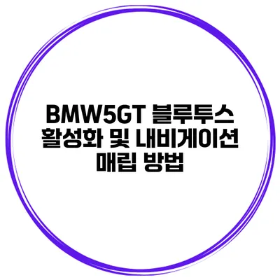 BMW5GT 블루투스 활성화 및 내비게이션 매립 방법