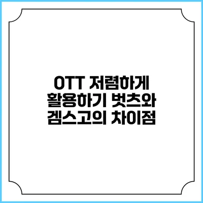 OTT 저렴하게 활용하기 벗츠와 겜스고의 차이점