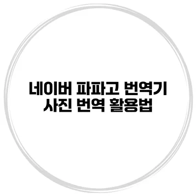 네이버 파파고 번역기 사진 번역 활용법