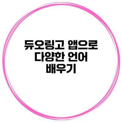 듀오링고 앱으로 다양한 언어 배우기