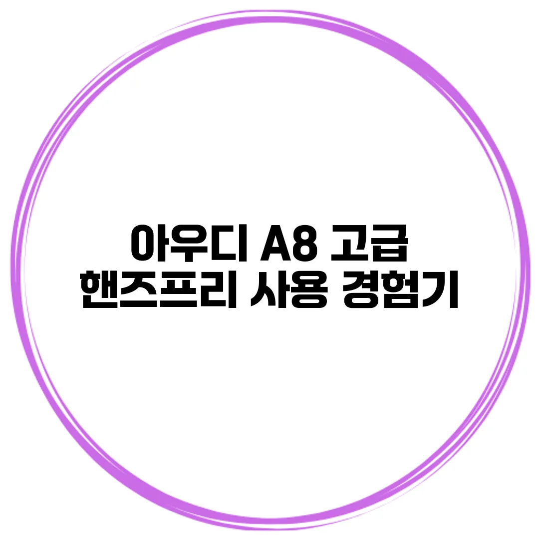 아우디 A8 고급 핸즈프리 사용 경험기