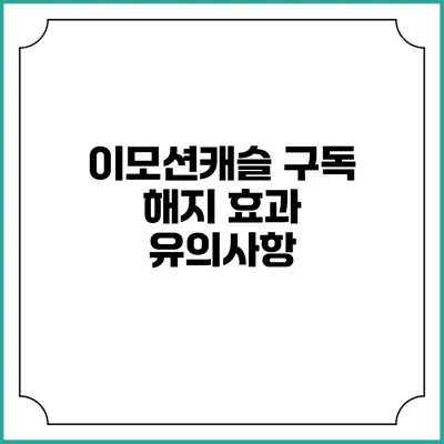 이모션캐슬 구독 해지 효과 유의사항