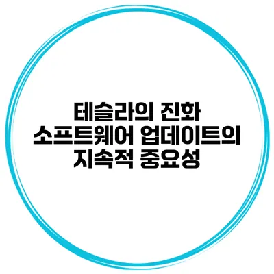 테슬라의 진화 소프트웨어 업데이트의 지속적 중요성